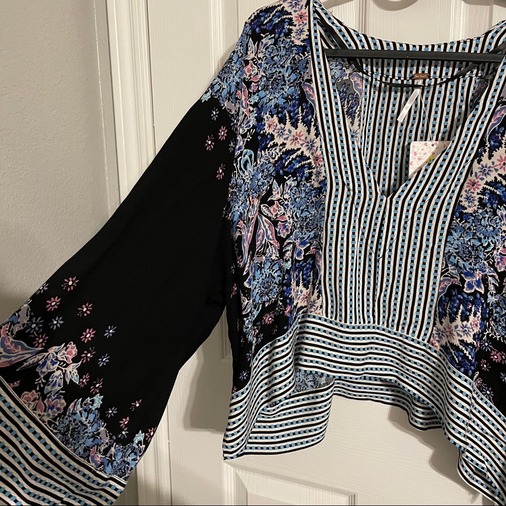 NWT FP Floral Mixed Print Boho Crop Top - Picture 10 of 11